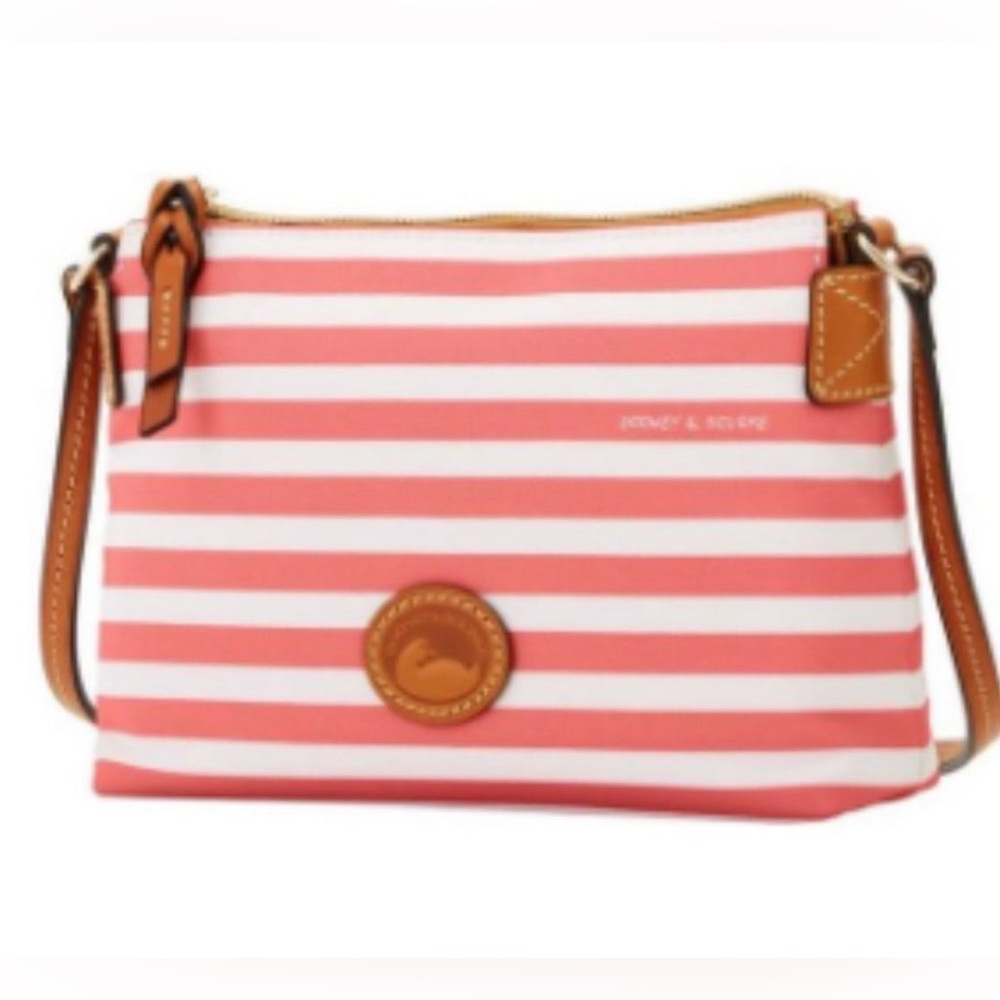 Dooney & Bourke Sullivan Nylon Crossbody Pouchette Red White Stripes